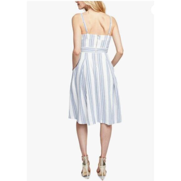 RACHEL Rachel Roy Lola Dress Cotton Stripe Cut-Out Twist Bodice Knee-Length 2 - Picture 2 of 13